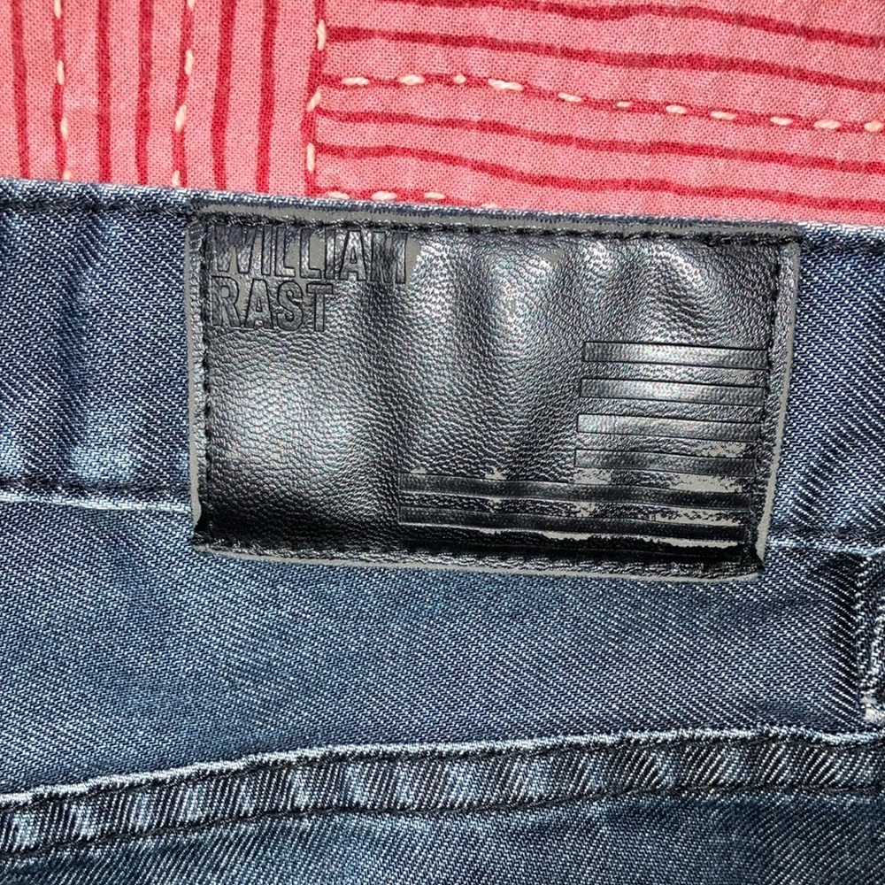 William Rast dark Blue Straight Leg Jeans with Distressed Finish - Picture 2 of 16